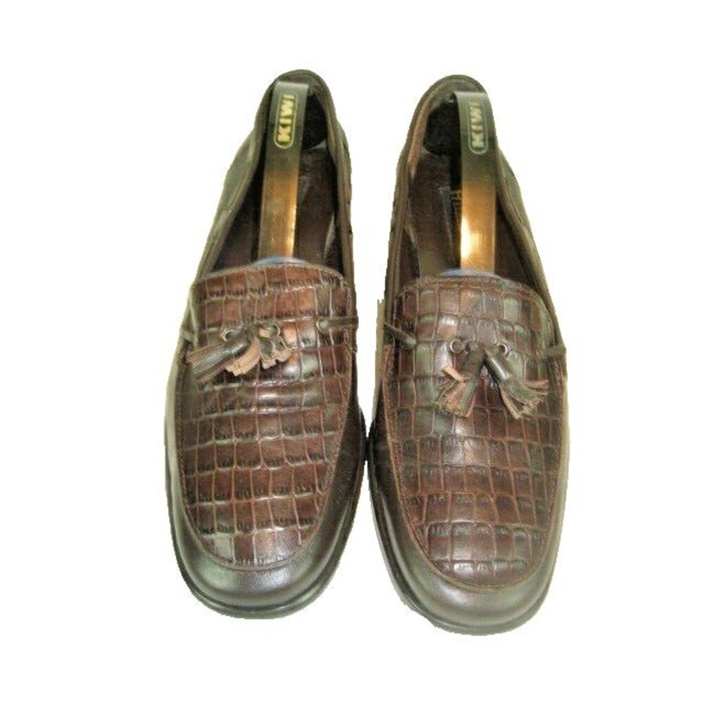 Womens Etienne Aigner E-Glance Brown Faux Alligator Tassel Loafers sz 8.5M - Picture 2 of 8
